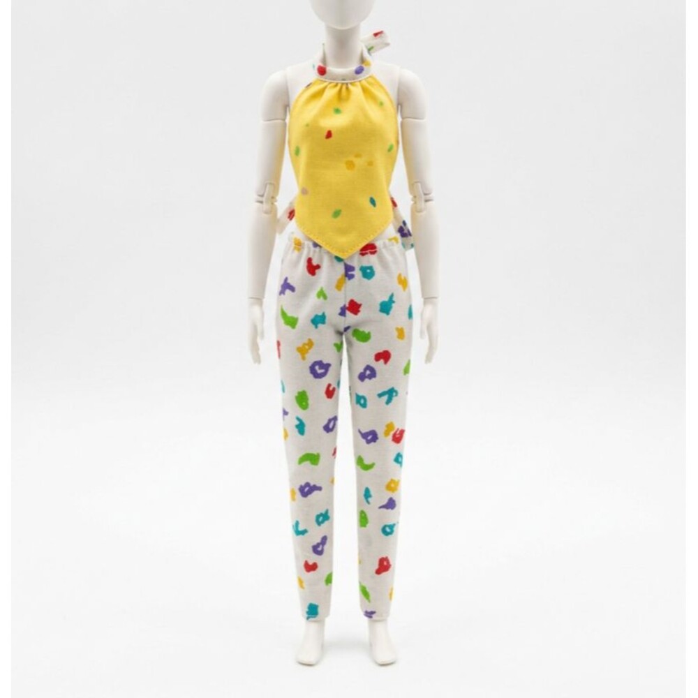 Barbie Doll Clothing  2 pc Yellow & Floral Fashion Pant Set